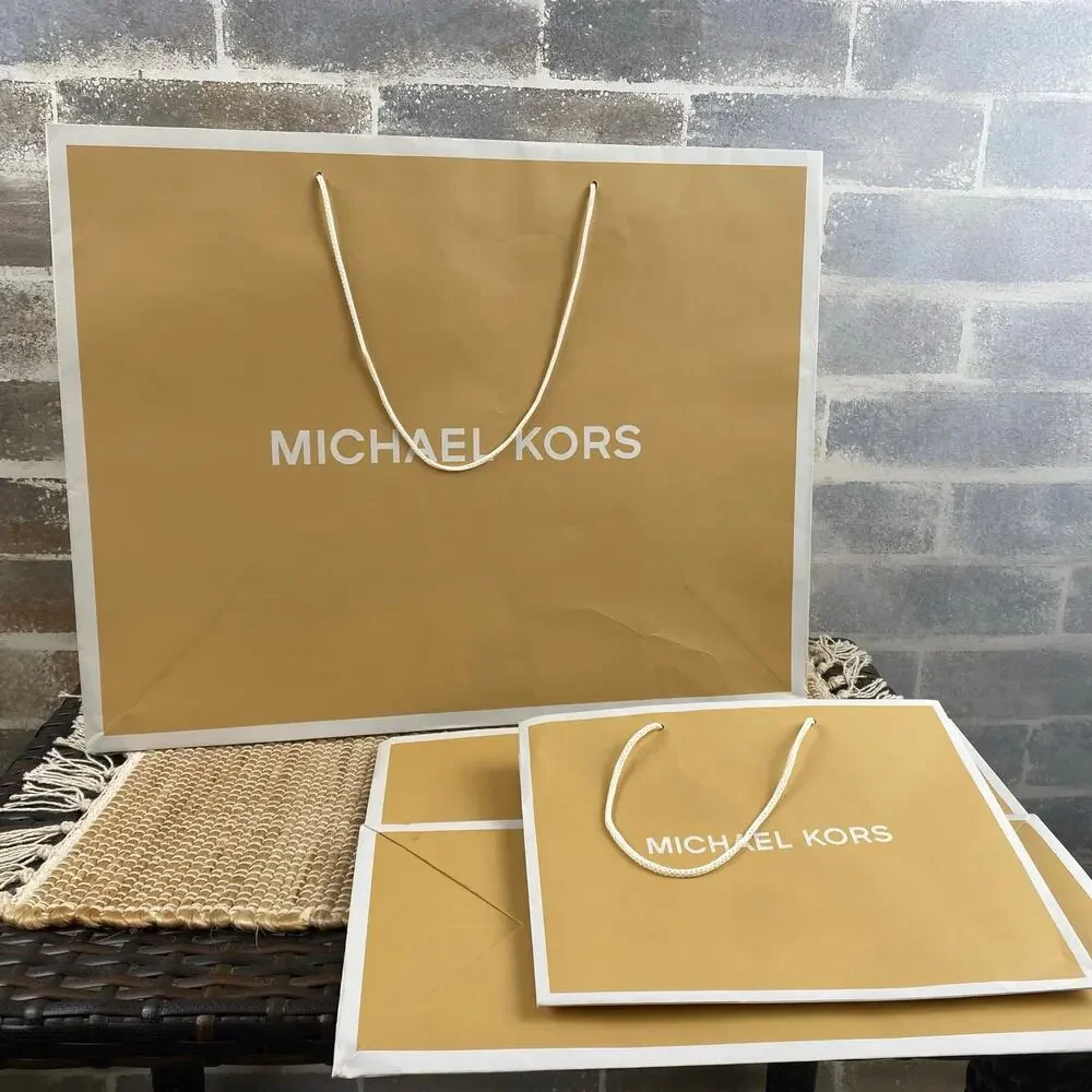Set of 3 Michael Kors Shopping Gift Bags Size 19x15x7  15x11x6.5  10x8x4